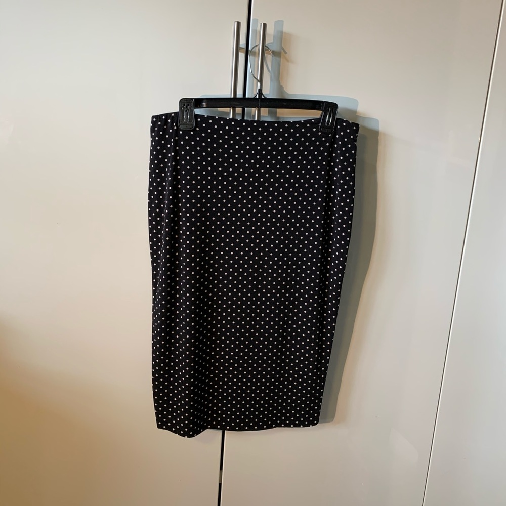 Vince Camuto polka a dot skirt black white Medium pencil fitted body con 20s M - Picture 2 of 16